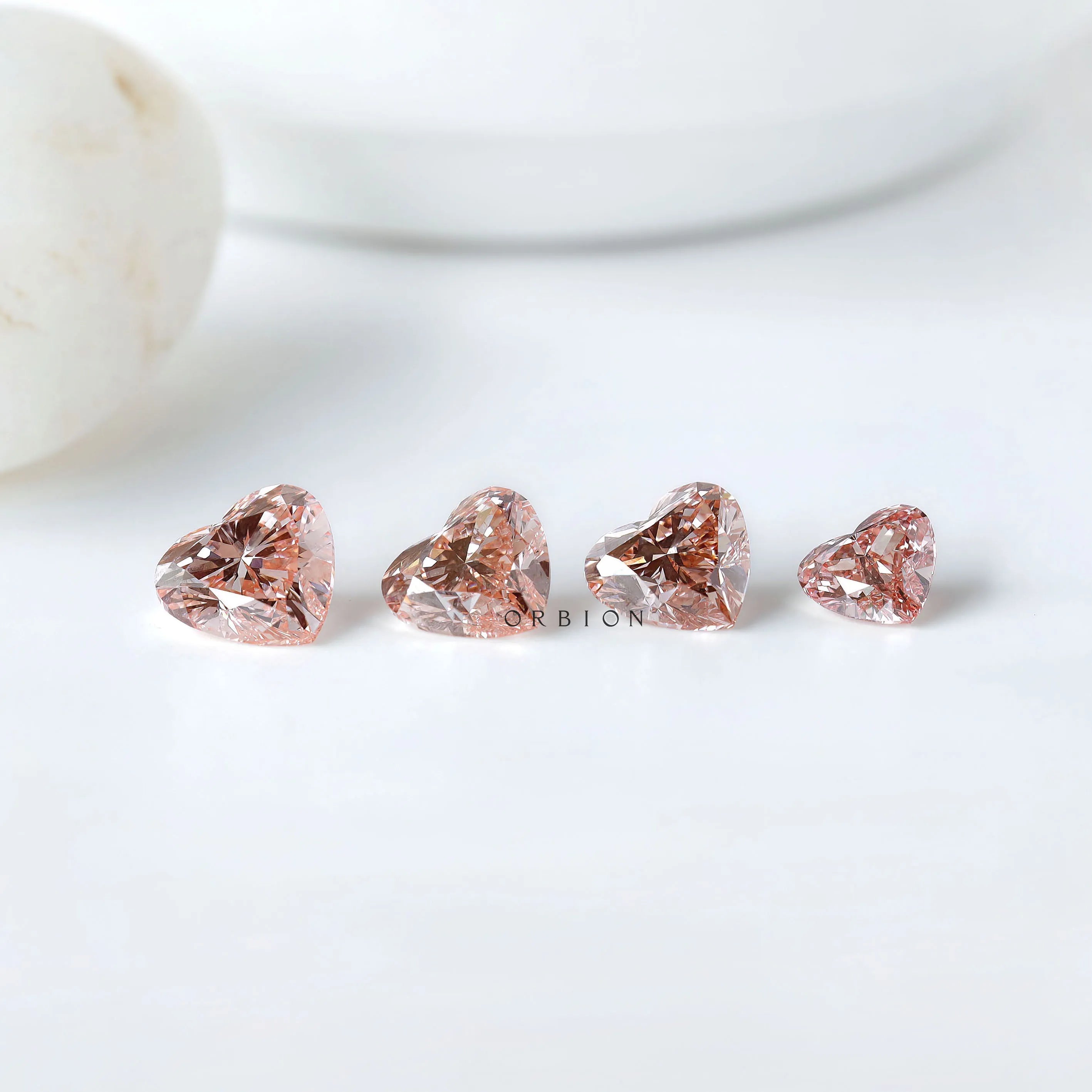 2 ct Heart shape fancy intense pink lab diamond for custom jewelry