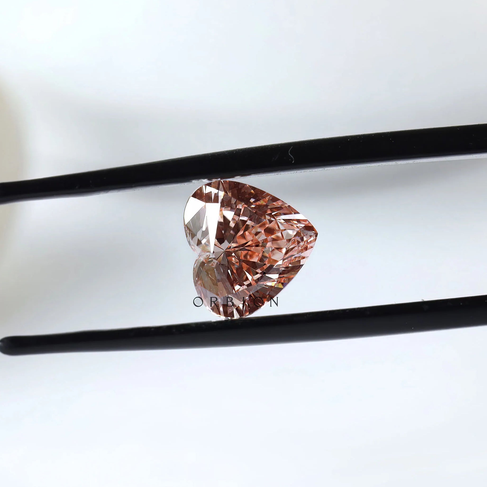 Vivid intense pink heart diamond lab grown 2 ct loose gemstone