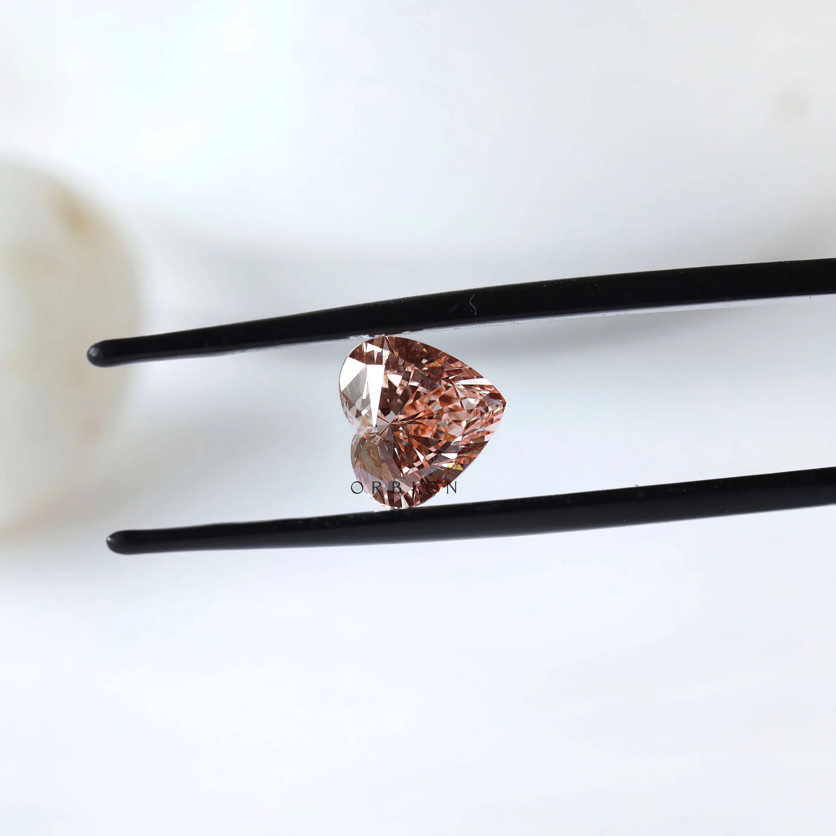 Vivid intense pink heart diamond lab grown 2 ct loose gemstone