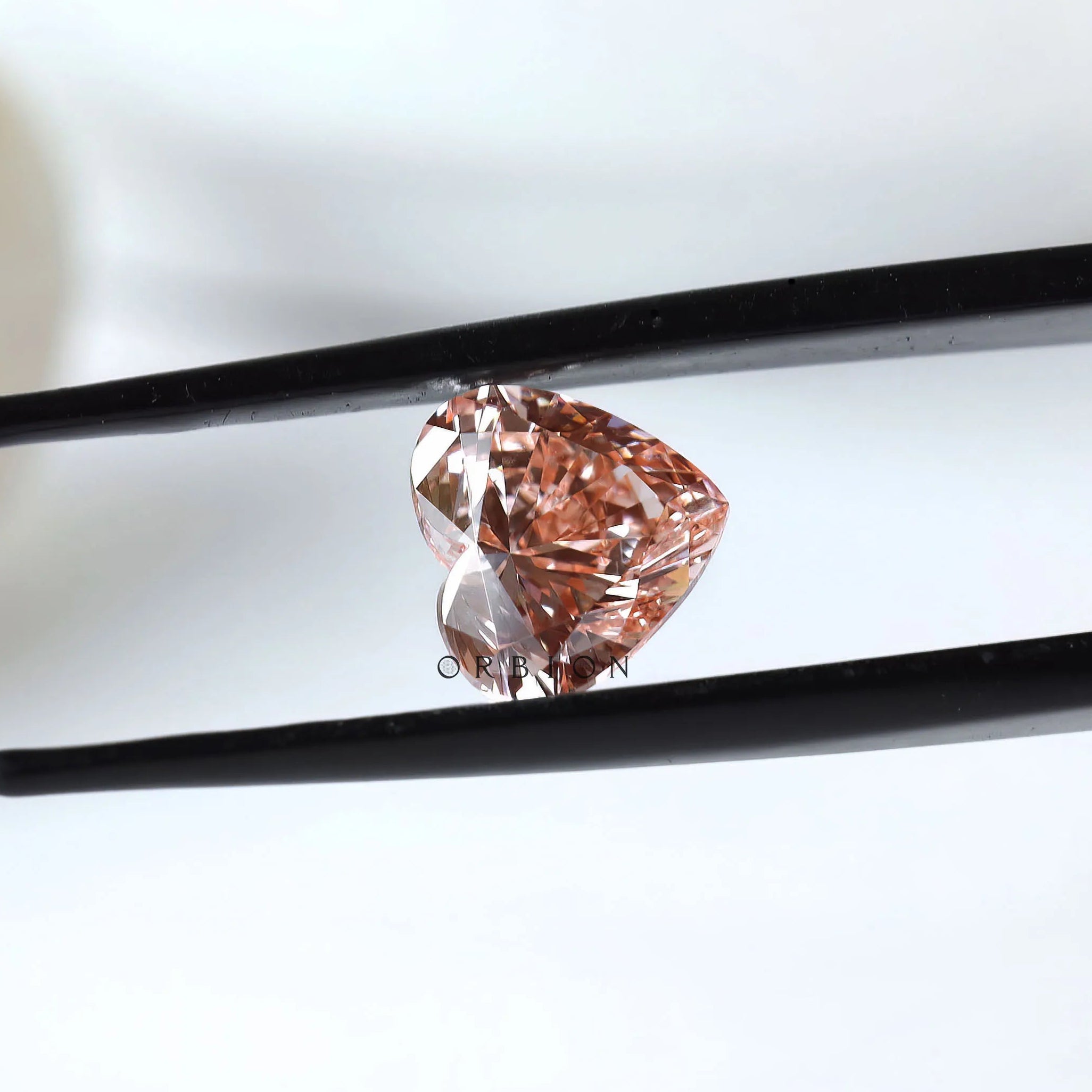 2 ct Loose heart shaped lab diamond in deep pink tone