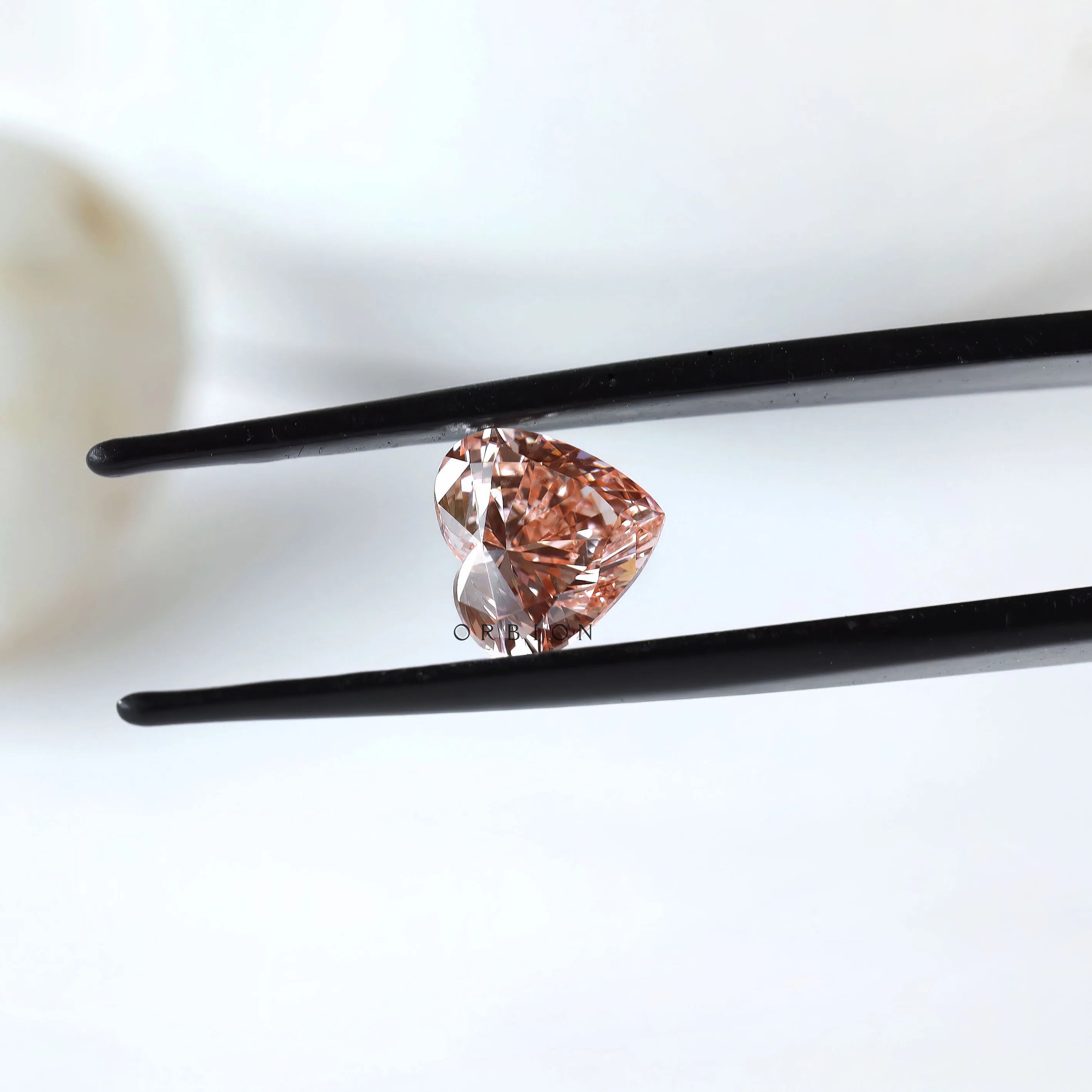 2 ct Loose heart shaped lab diamond in deep pink tone