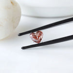 0.86 ct Pink lab grown diamond heart shape vibrant loose gem