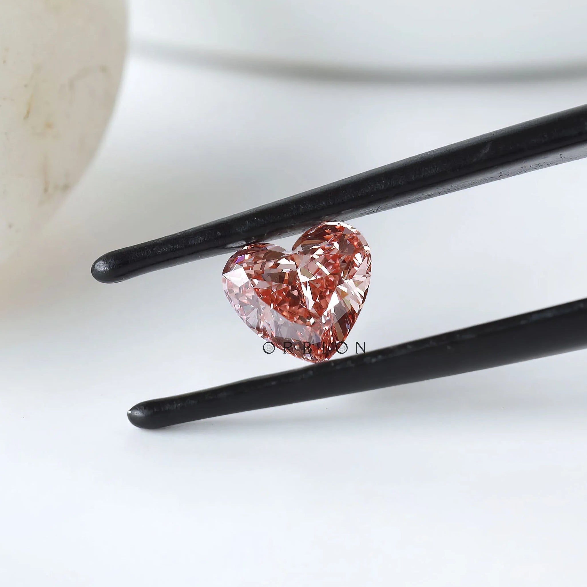 0.86 ct Pink lab grown diamond heart shape vibrant loose gem