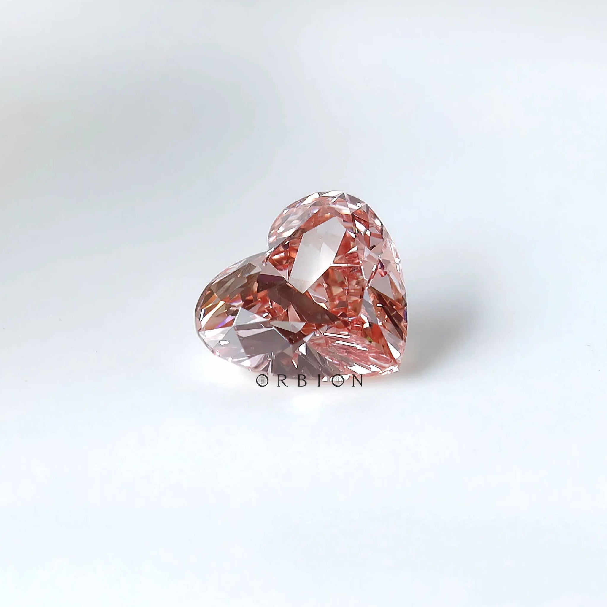 0.86 ct Heart cut lab diamond with intense pink color loose stone