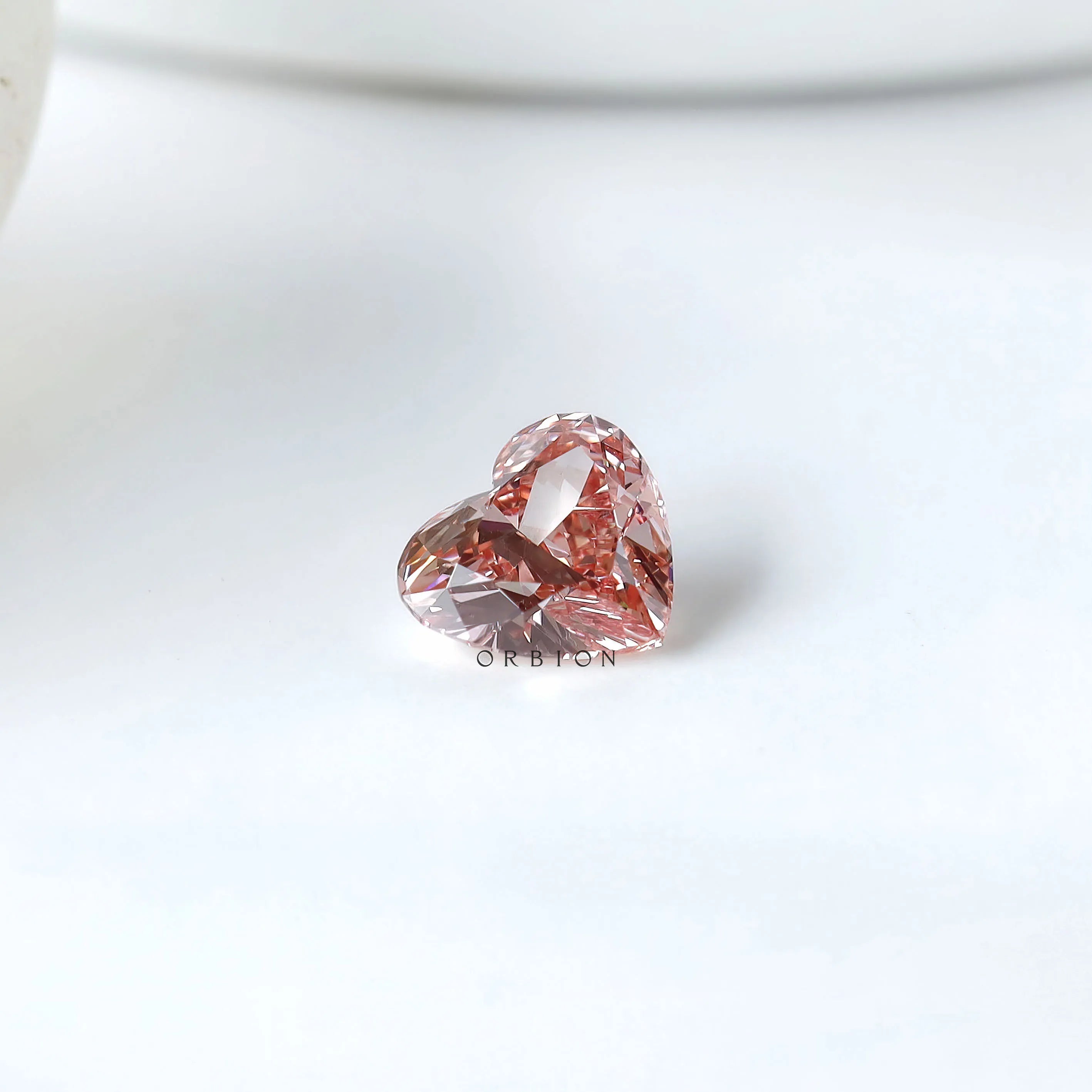 0.86 ct Heart cut lab diamond with intense pink color loose stone