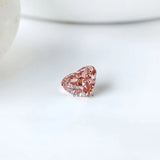 Romantic heart shaped vivid pink lab diamond 0.86 ct loose gemstone