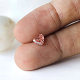 0.86 ct Loose heart shaped lab diamond in vivid pink tone