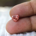 Brilliant cut heart shaped pink lab grown diamond 1 CT