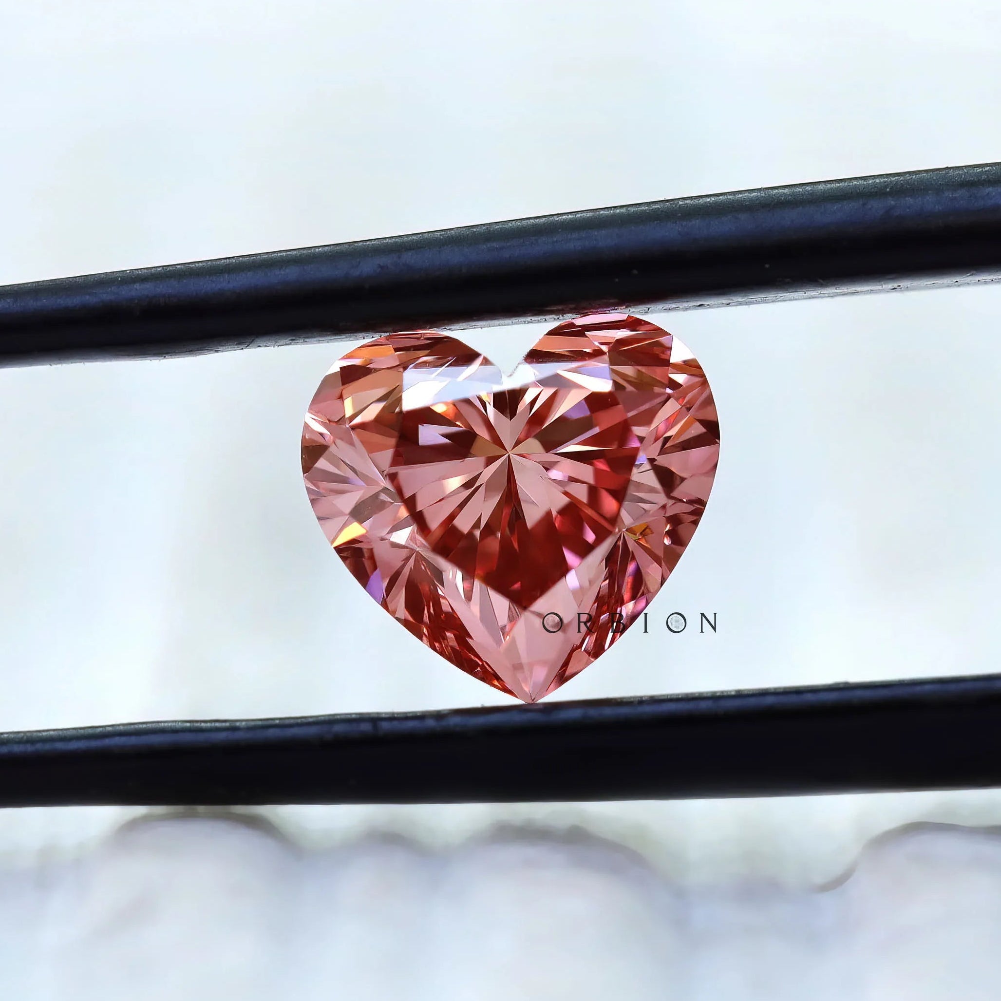 1.10 ct Heart cut fancy vivid pink lab grown diamond loose gemstone