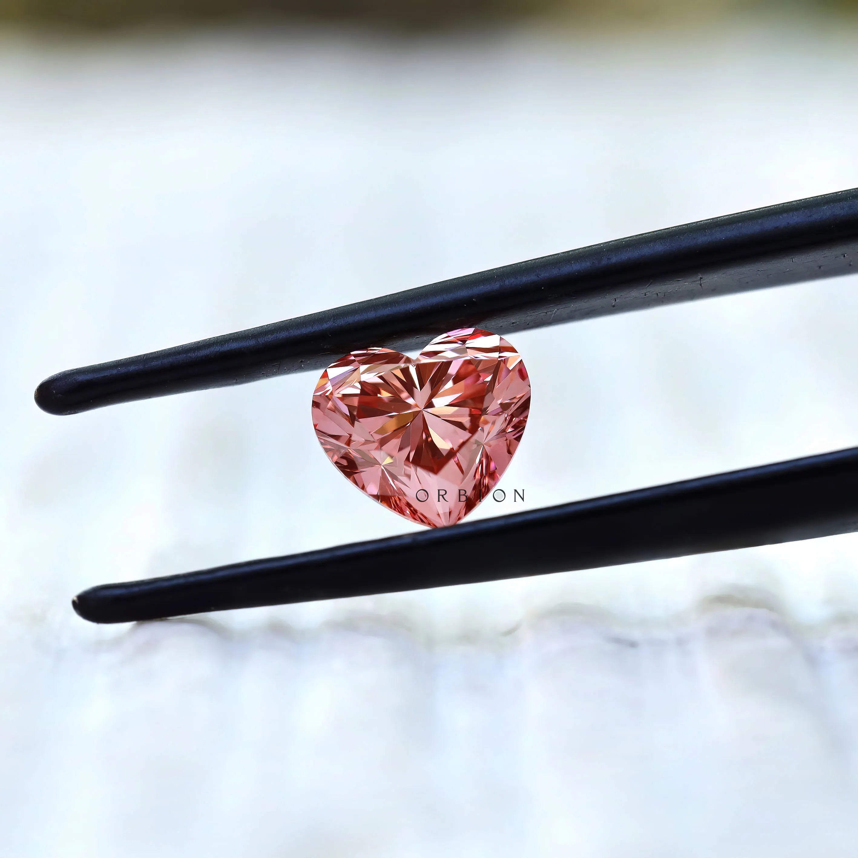 1.10 ct Fancy vivid pink lab diamond heart shape loose stone