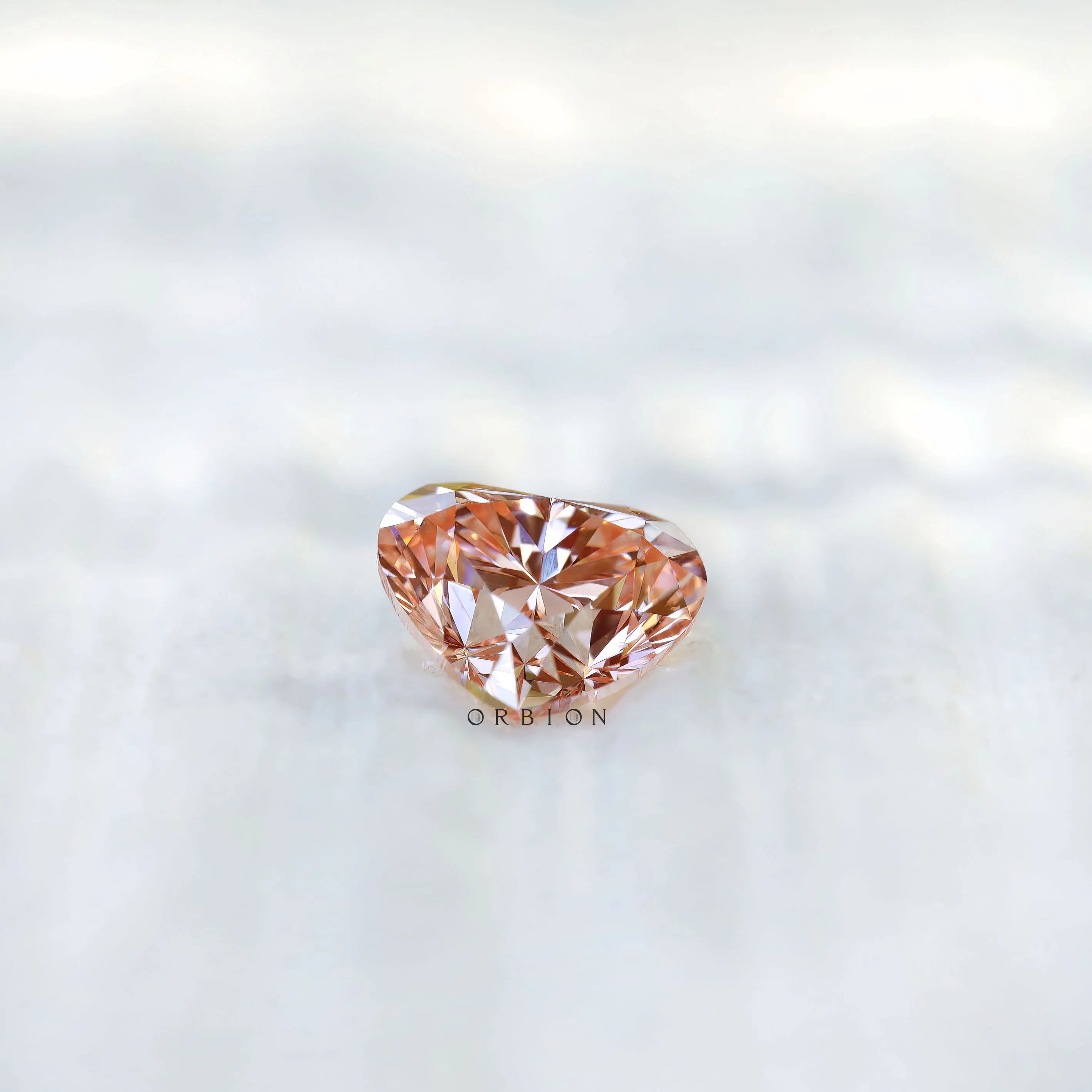 2 ct Vivid pink lab diamond with classic heart shape
