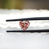 1.50 ct Heart cut lab diamond with intense pink color and brilliant facets