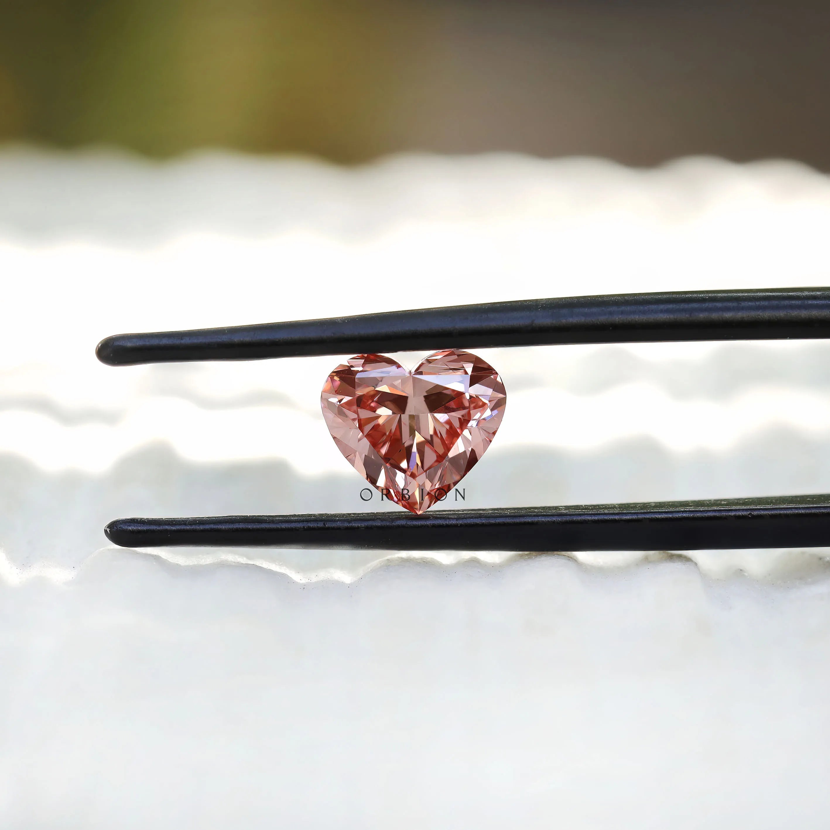 1.50 ct Heart cut lab diamond with intense pink color and brilliant facets