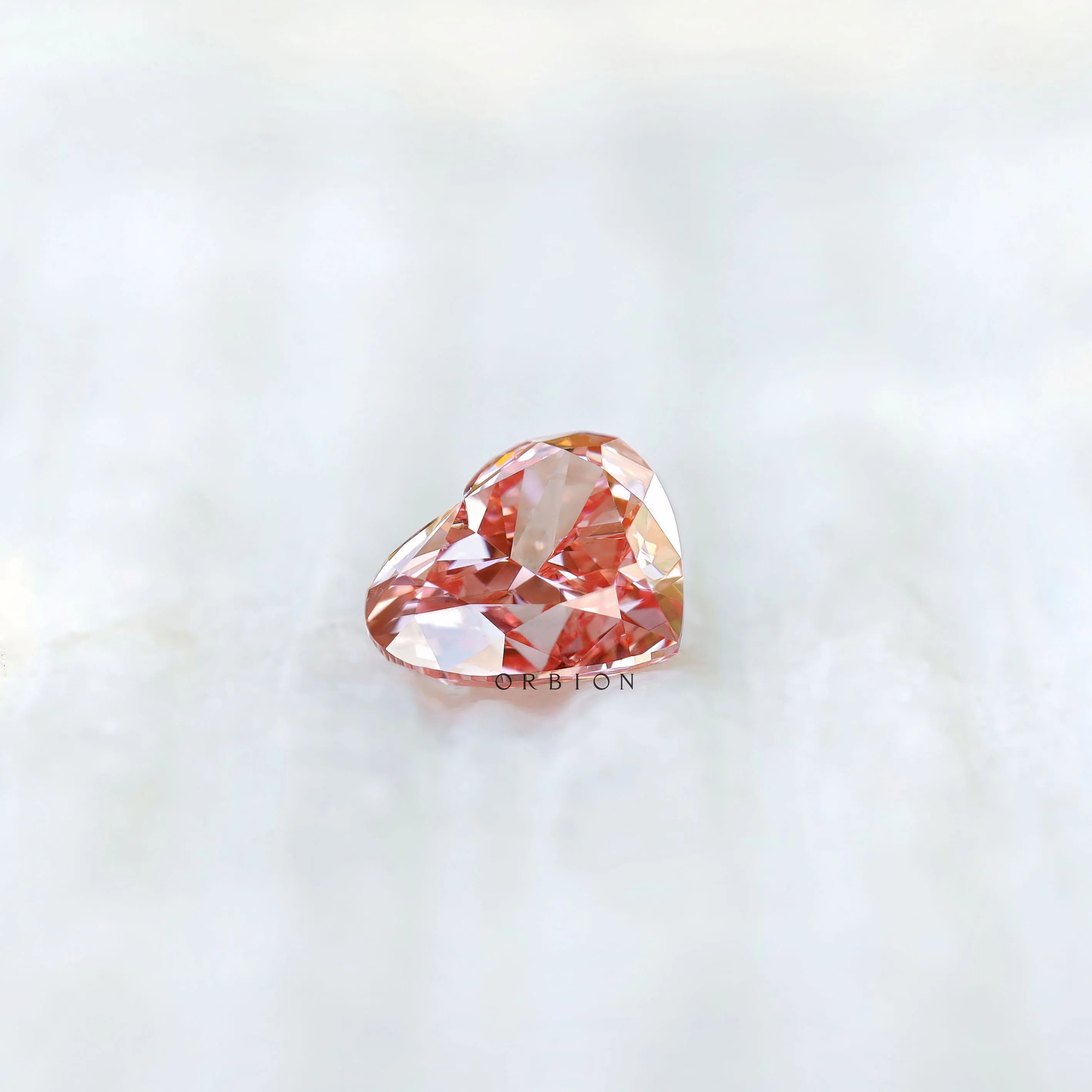 1.50 ct Vivid pink lab diamond with elegant heart shape