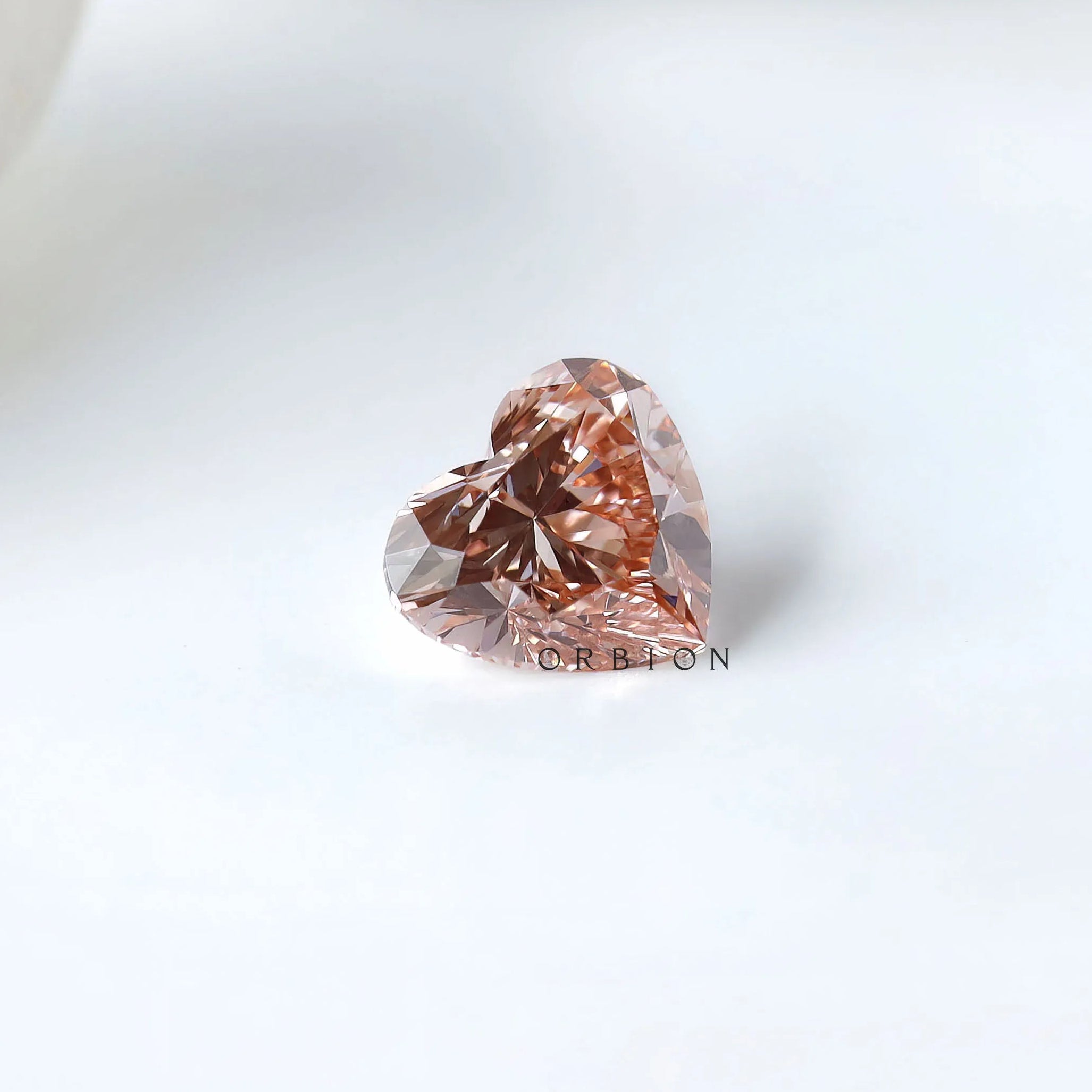 1.60 ct Heart cut lab diamond with soft pink tone loose stone