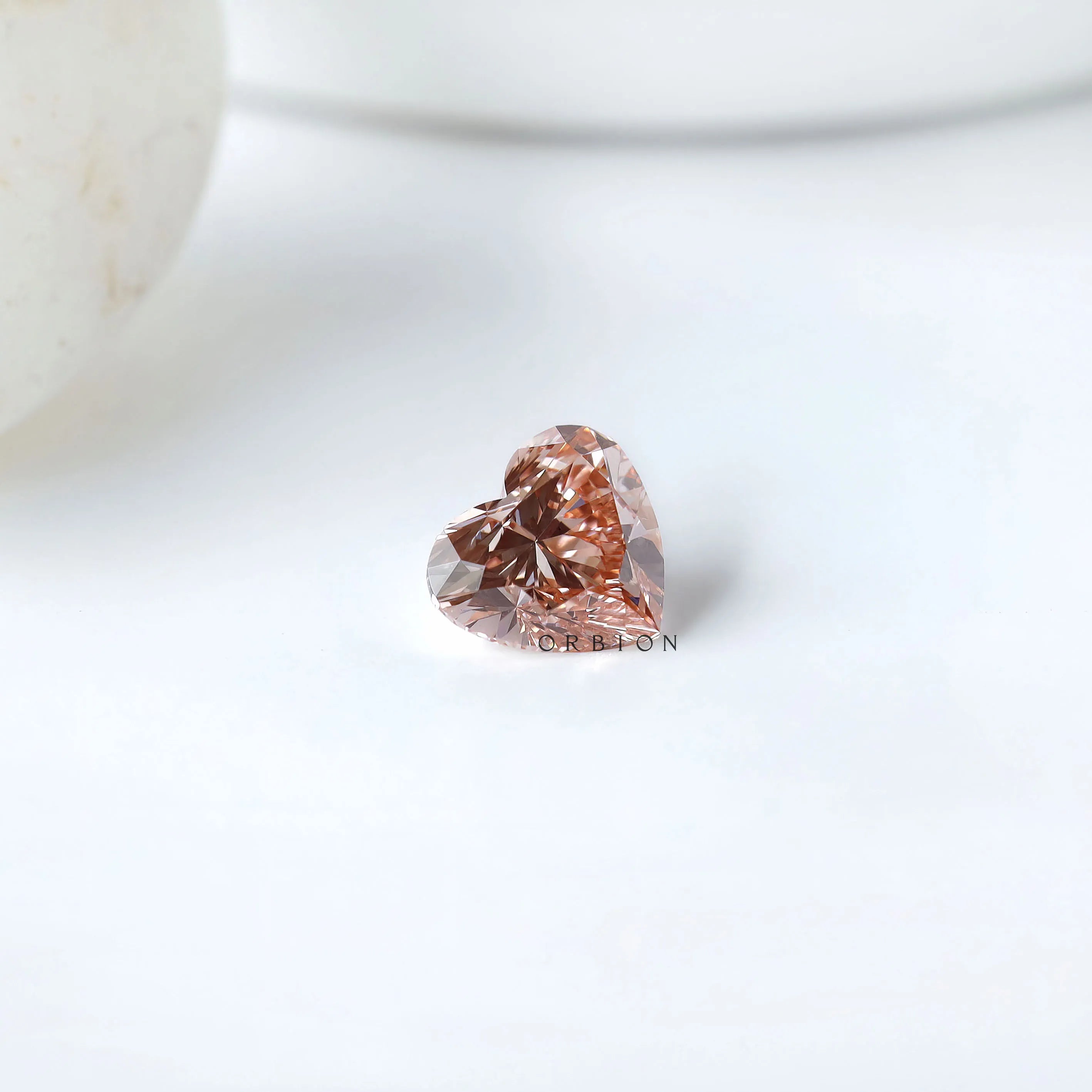 1.60 ct Heart cut lab diamond with soft pink tone loose stone