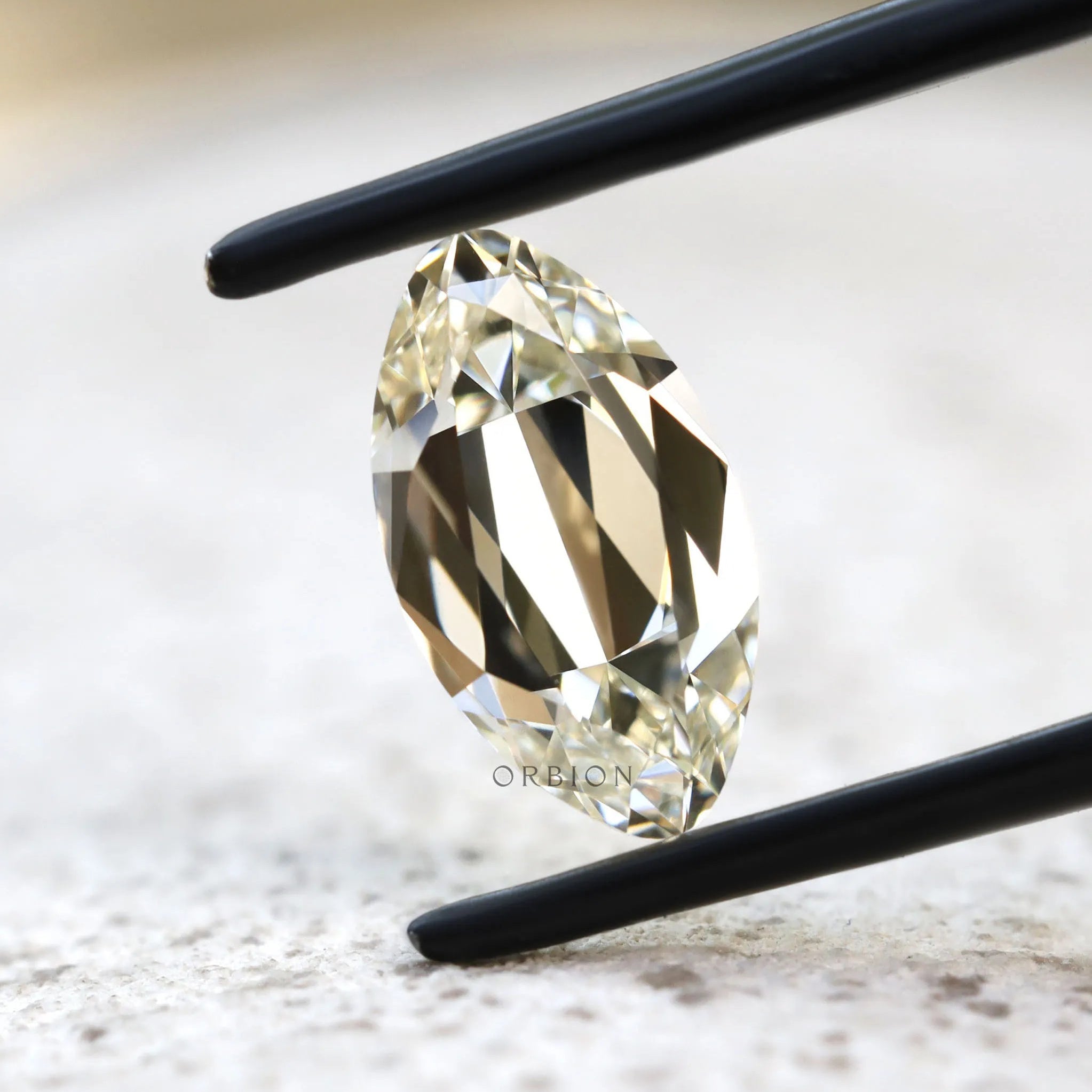 2 ct Moval shaped lab diamond with vintage style brilliance