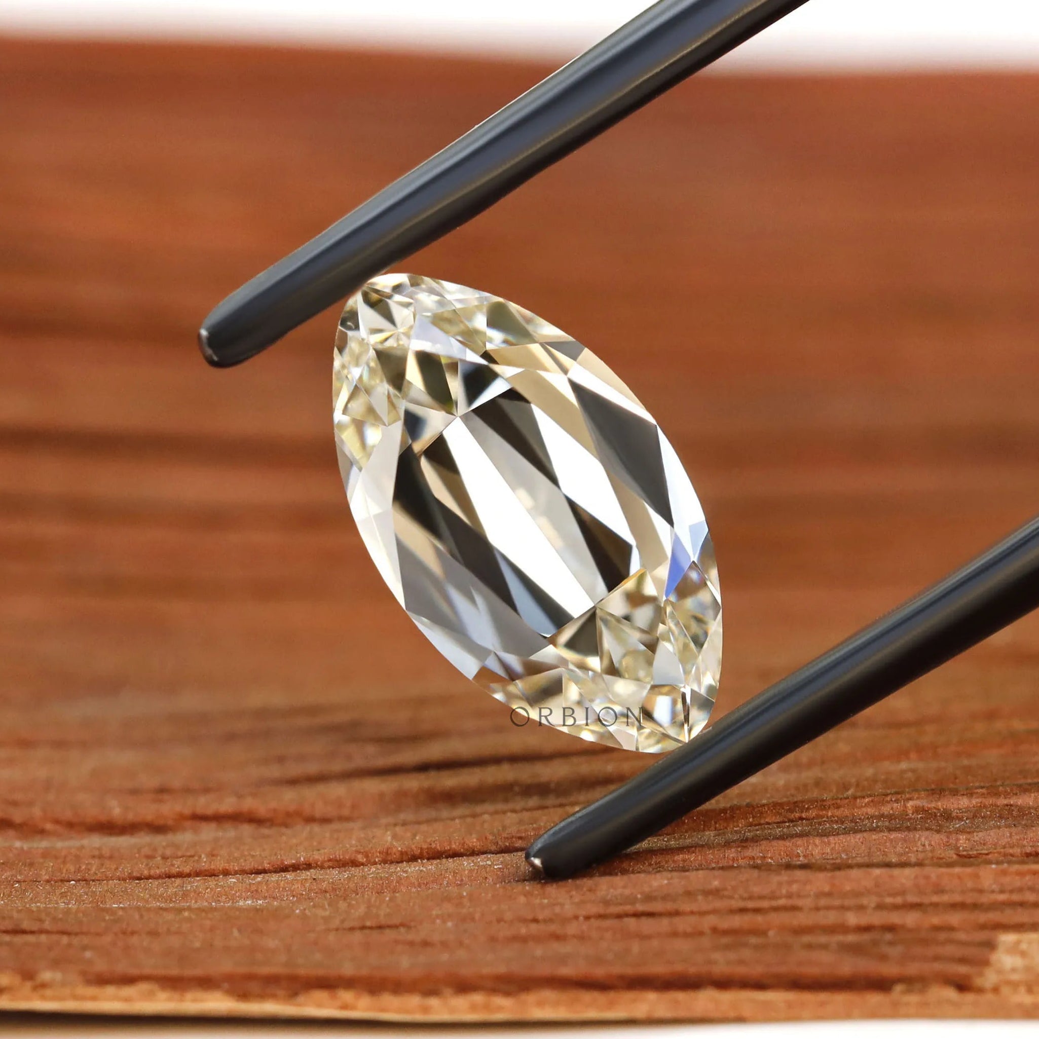 2 ct Antique cut moval lab grown diamond with subtle warm hue