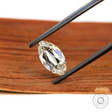 Warm tone moval lab diamond 2 ct with vintage inspired faceting