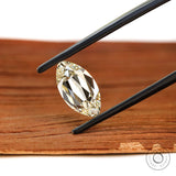 2 ct Moval lab grown diamond with warm antique cut and soft brilliance