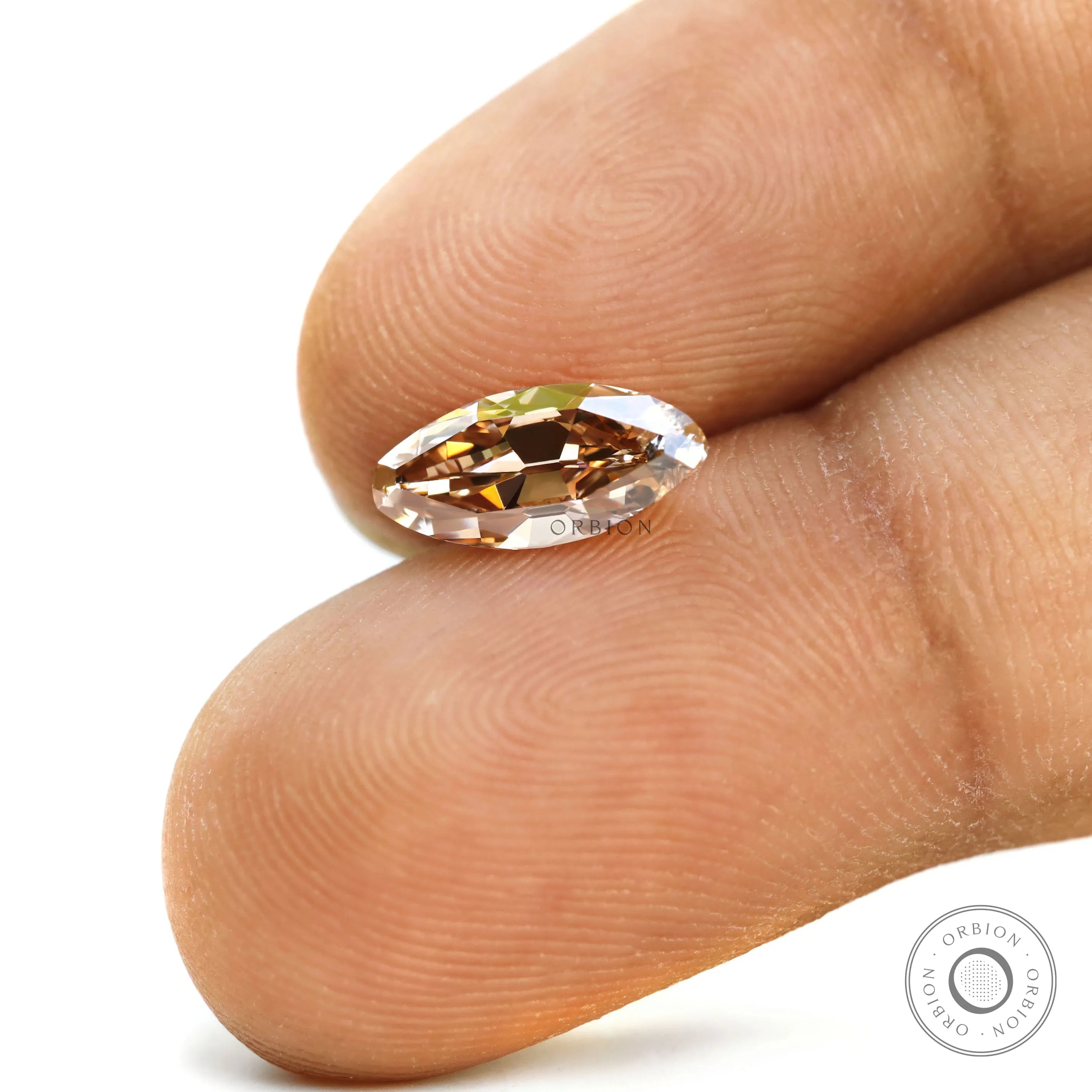 Antique moval dark champagne diamond 1 carat