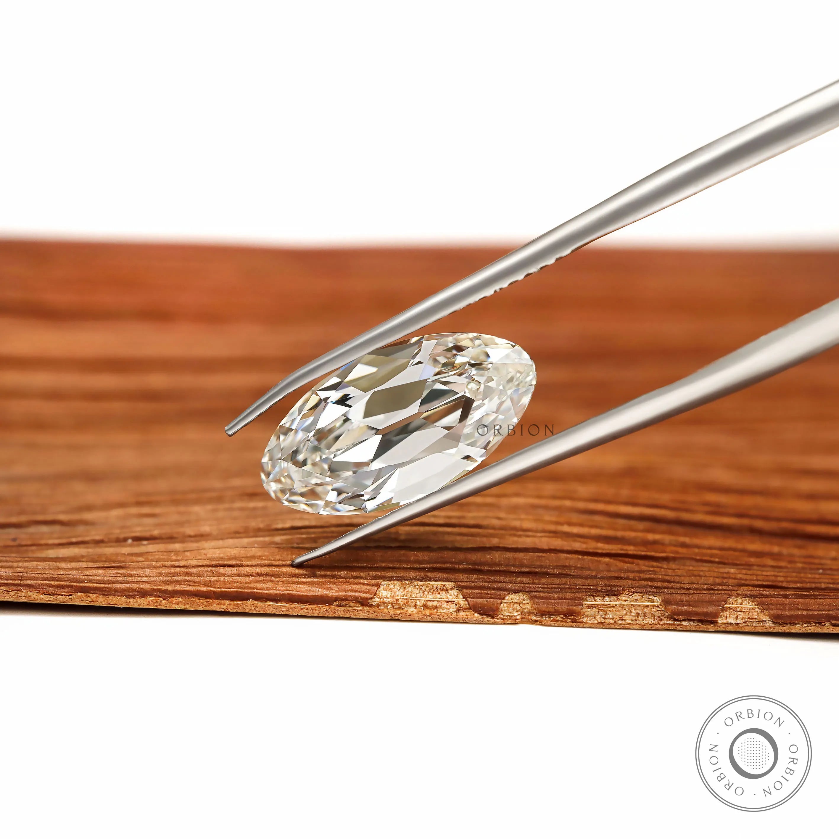 Vintage Cut Moval Shaped White Lab Grown Diamond 