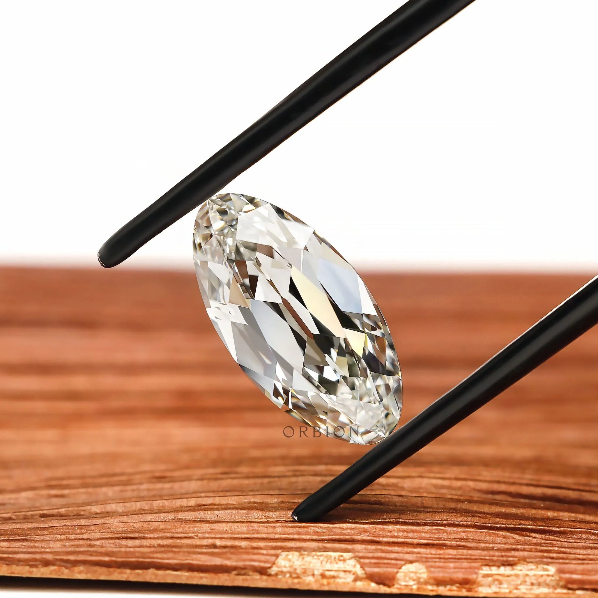 3 CT Moval Shaped Lab Grown Diamond, Antique Old Mine Cut