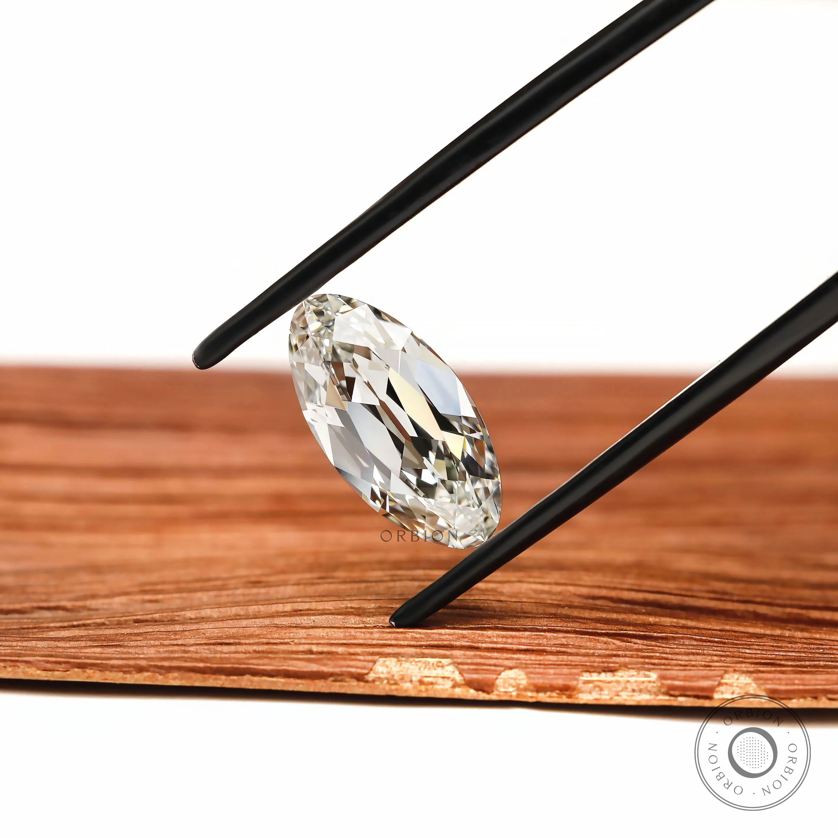 3 CT Moval Shaped Lab Grown Diamond, Antique Old Mine Cut