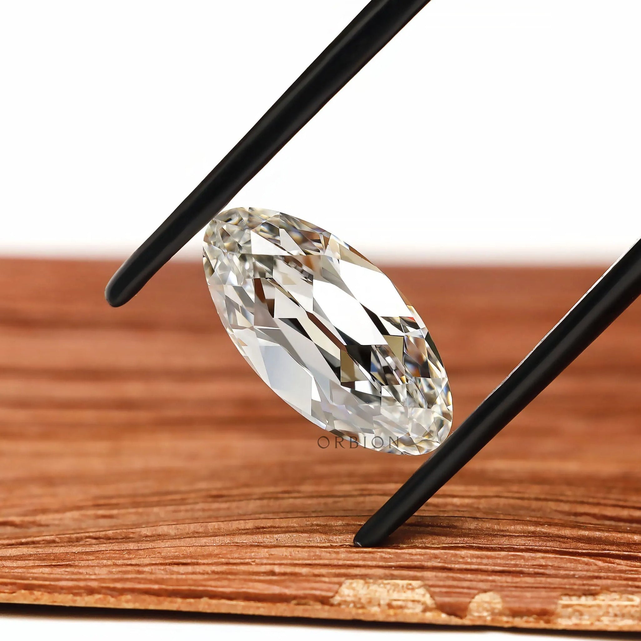 Old Cut Moval Lab Grown Diamond For Custom Engagement Ring