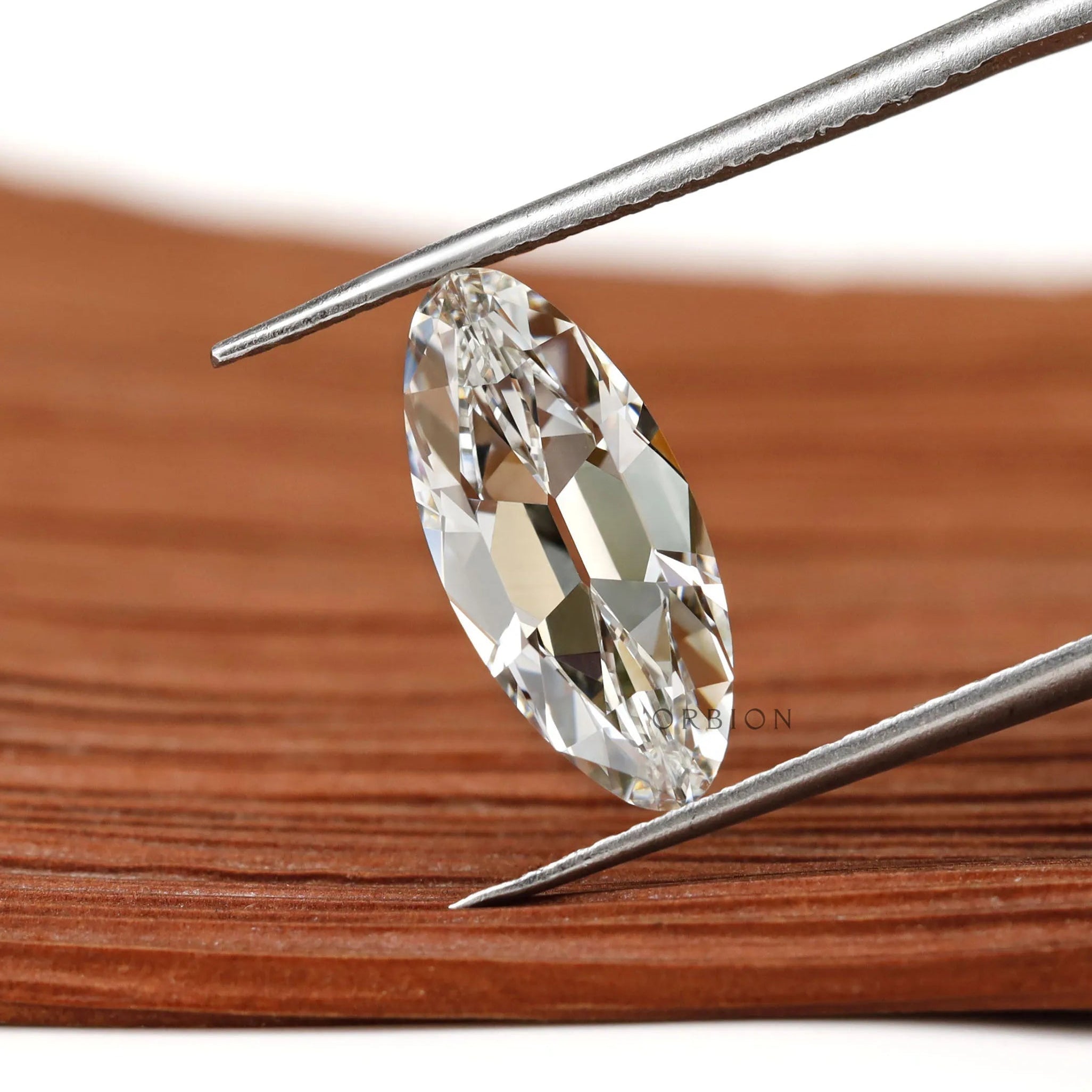 2 ct Antique style lab diamond moval shape with bright sparkle