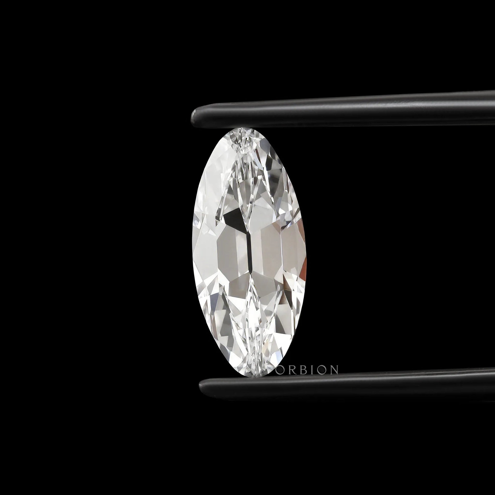 2 ct Antique moval lab grown diamond with old mine cut and bar culet