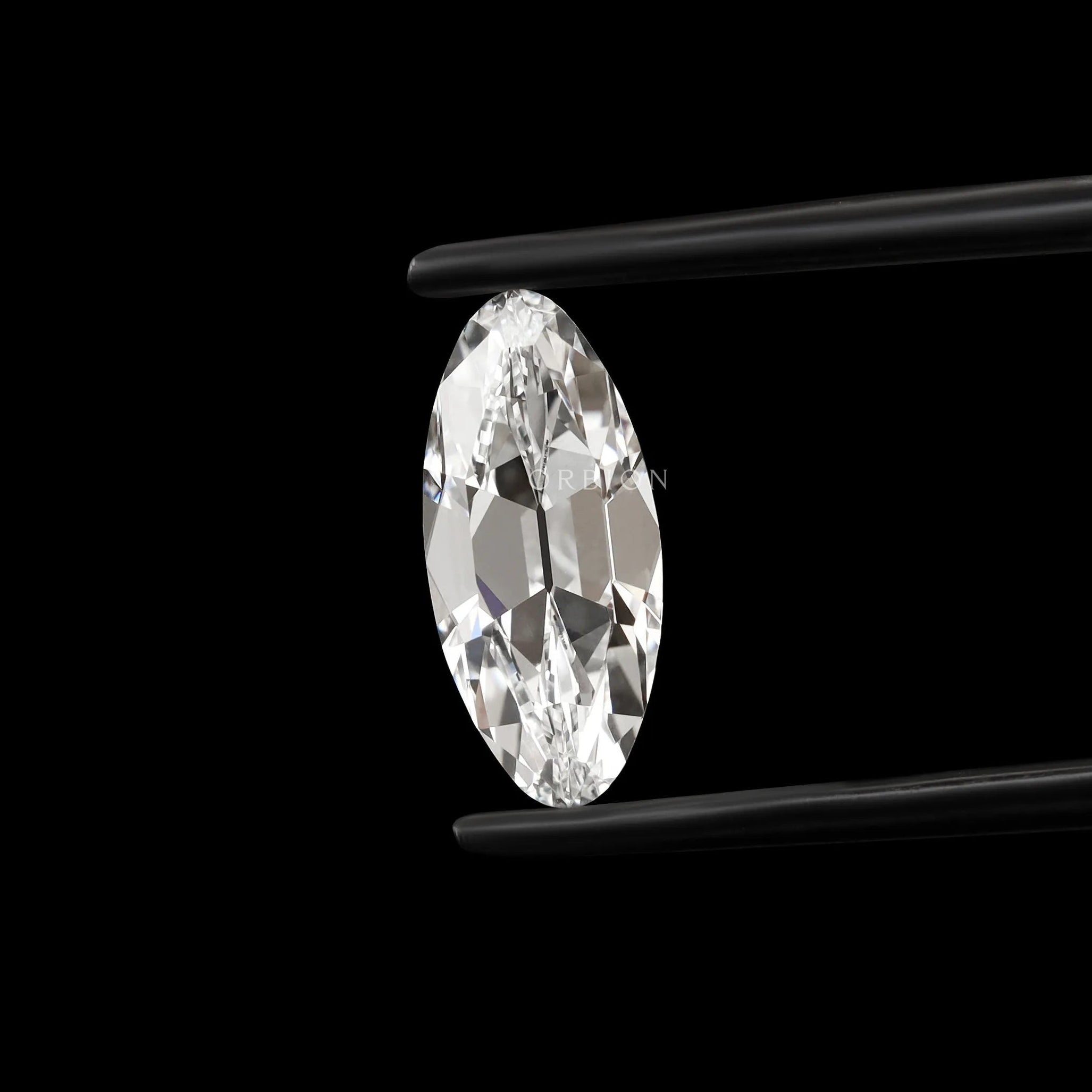Vintage style moval lab diamond 2 ct with antique faceting and sparkle