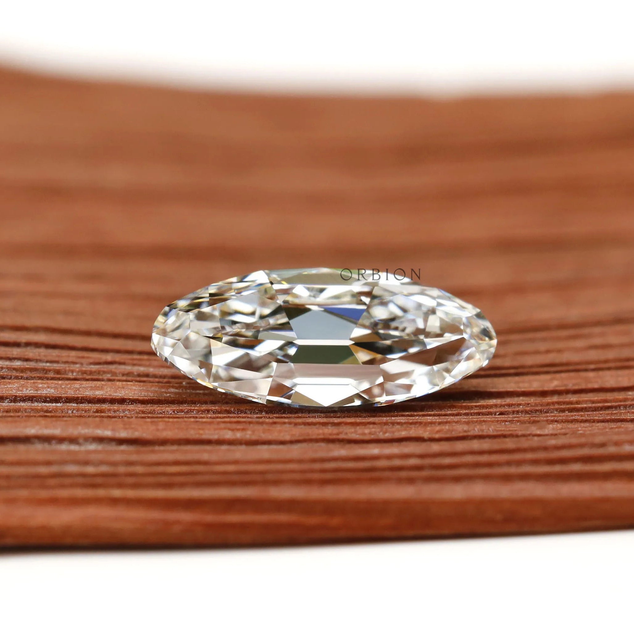 2 ct Antique moval diamond lab grown with strong vintage sparkle