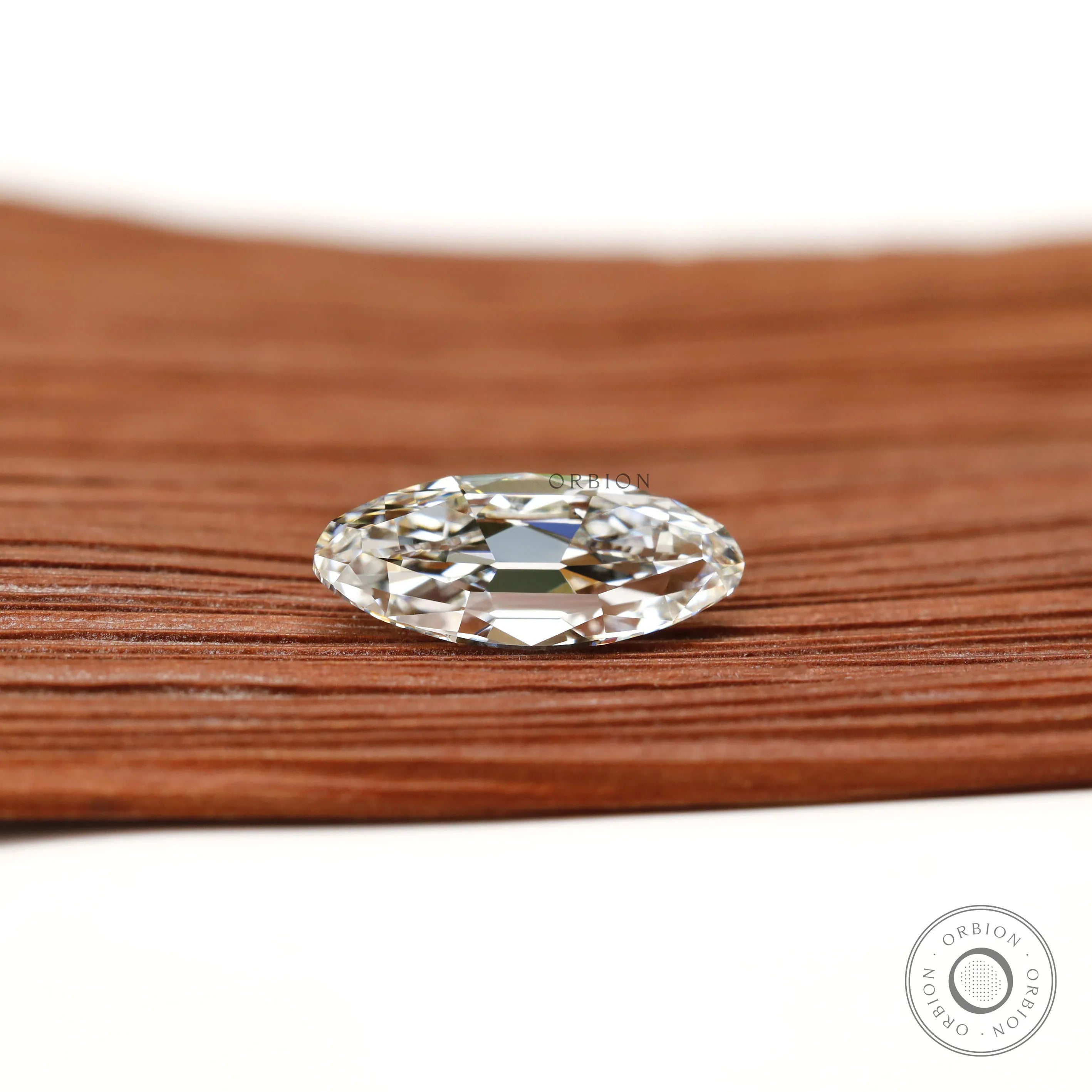 2 ct Antique moval diamond lab grown with strong vintage sparkle