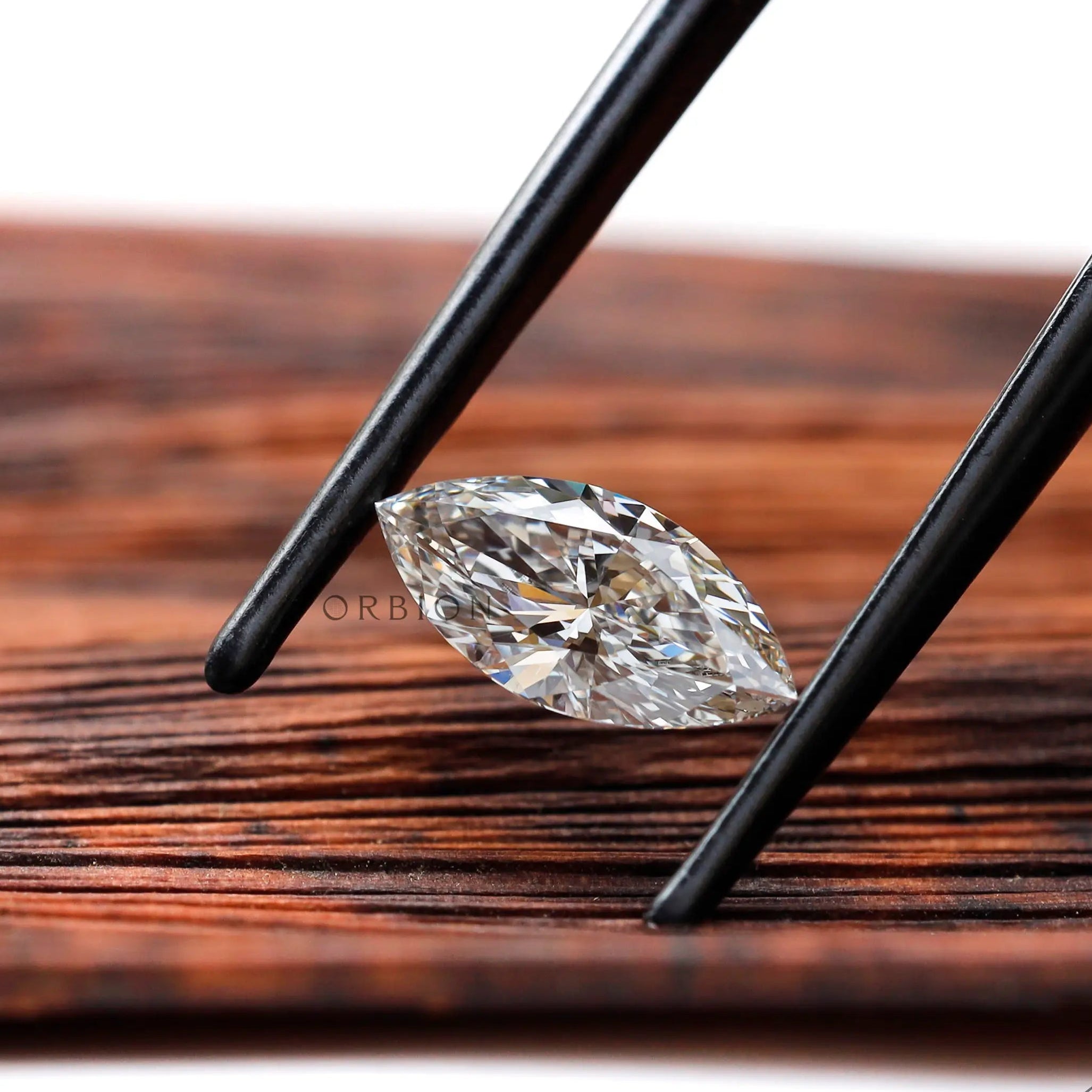 Marquise shaped CVD diamond showing brilliant cut