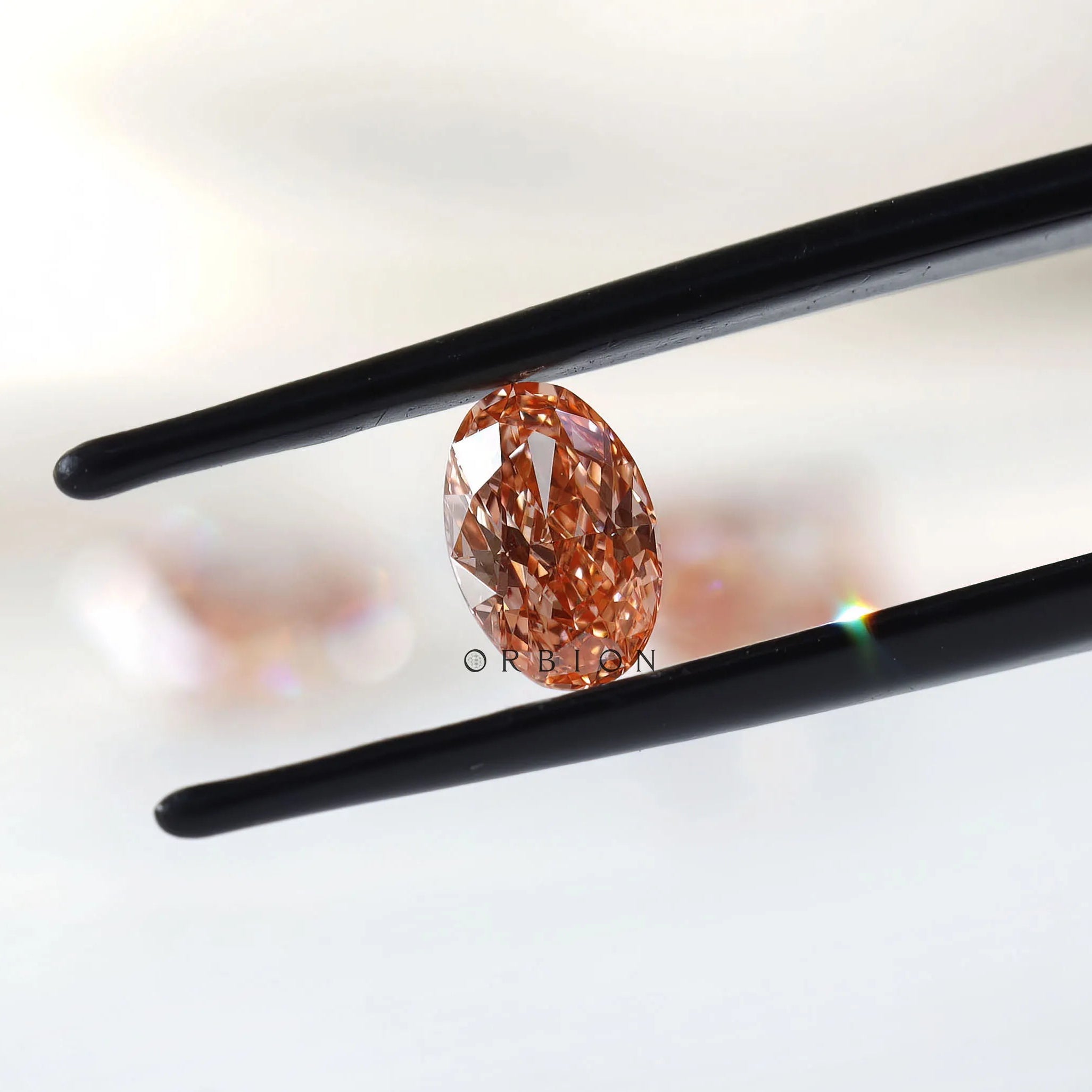 0.73 ct Oval fancy intense pink lab grown diamond loose color gemstone