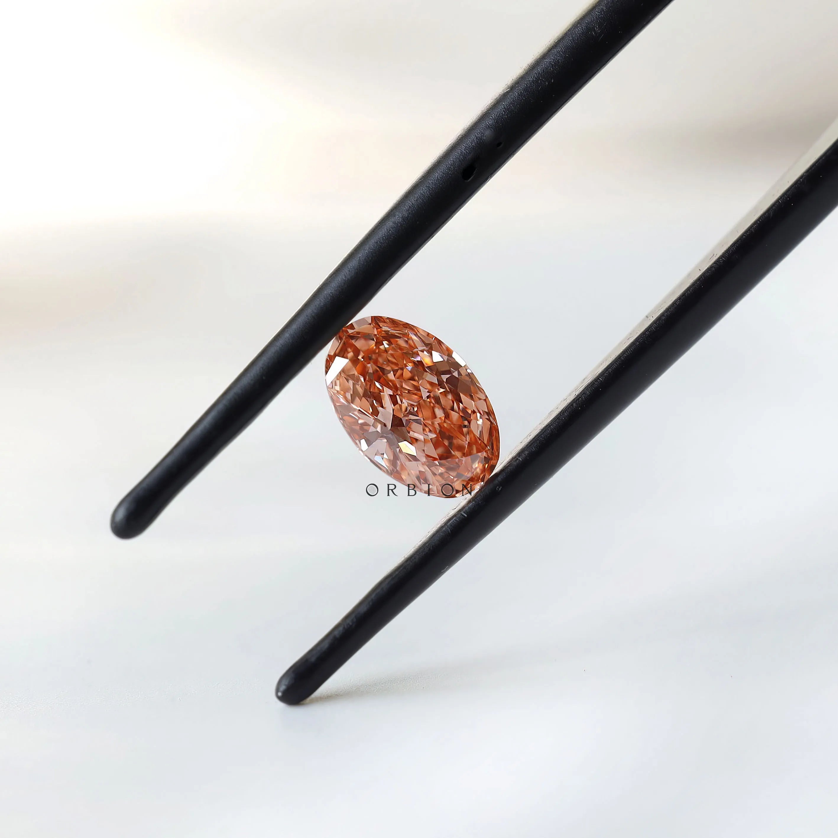 Vivid intense pink oval lab diamond 0.73 ct fine gemstone