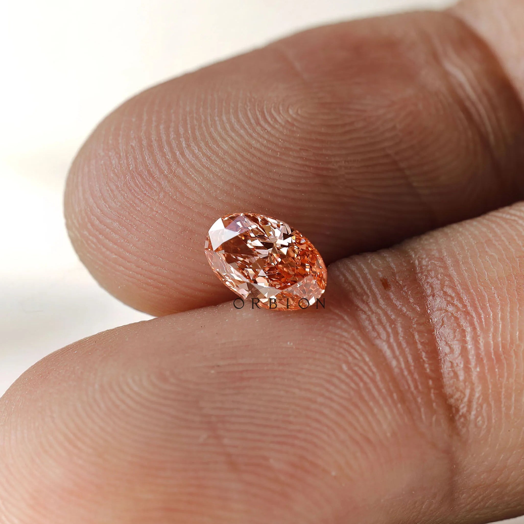 Intense pink oval lab grown diamond 0.73 ct loose gem
