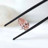 2 ct Pear shaped lab diamond with vivid orangy pink color