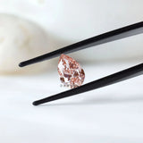 Unique orangy pink pear lab grown diamond 2 ct loose gemstone