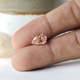 Bold pear cut orangy pink lab diamond 2 ct loose stone
