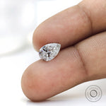Pear shaped lab diamond 2 ct off white brilliant cut gem