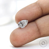 Pear shaped lab diamond 2 ct off white brilliant cut gem