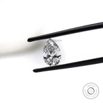 Pear cut lab grown diamond 2 ct with subtle off white shade