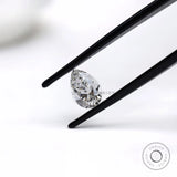 2 ct Brilliant cut pear lab diamond off white loose gemstone