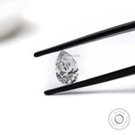 Pear shaped lab diamond 2 ct in soft off white hue