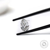 Pear shaped lab diamond 2 ct in soft off white hue