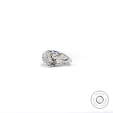 2 ct Pear lab diamond with gentle off white tone and brilliance