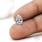 2 ct Pear shaped lab grown diamond off white brilliant cut loose gemstone