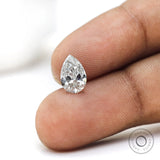2 ct Pear shaped lab grown diamond off white brilliant cut loose gemstone